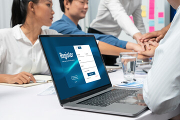 Fototapeta premium Online registration form for brisk form filling on the internet website