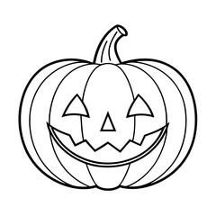 A vector illustration of a scary jack-o'-lantern, isolated on a white background, with a spooky smile, is a symbol of the Halloween season