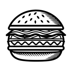 Birthday illustration of a sweet chocolate burger with a cherry on top