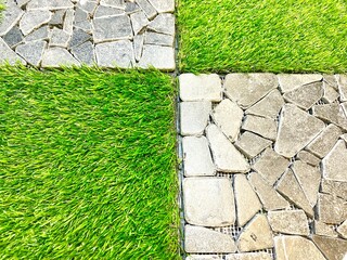 Abstract motif ceramic texture and synthetic green grass for 3d max rendering software