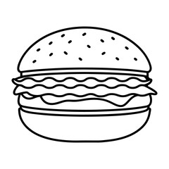 Delicious vector illustration of a cartoon burger and fries on a plate