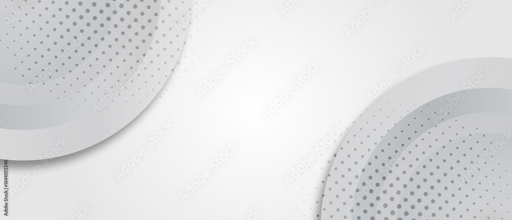 Wall mural bstract light gray circles overlapping with halftone on white background