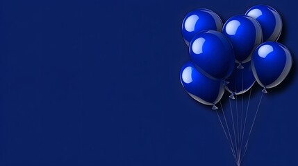 Dark Blue Balloons Bunch Festive Celebration Background