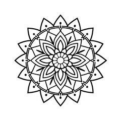 Abstract floral vector illustration with round lace ornament and decorative nature elements