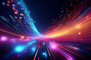 Obraz premium Dynamic background in motion with contrasting colors oranges, pinks and blues