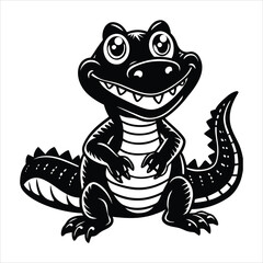 Cute baby alligator sitting