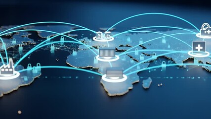 Global digital network connecting industries, healthcare, and technology across the world - Powered by Adobe