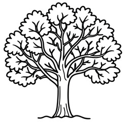Obraz premium Vector illustration of a tree with flowers in a garden setting