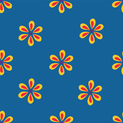 Obraz premium Seamless patter with blue flowers. Vector illustration. Fabric print