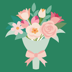 Vector art illustration of a flower torch