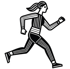 Obraz premium Running man vector silhouette illustration of athlete in motion