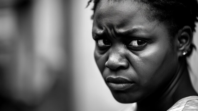 Portrait Femme d&eacute;pression triste