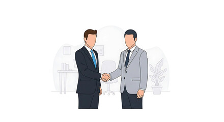 Business professionals shake hands in modern office signifying a strong partnership and successful agreement solidifying mutual goals and visions for future success