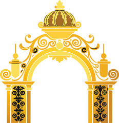 golden decorative palace arch royal entrance