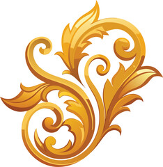 golden ornamental baroque flourish intricate