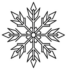 Snowflake on black background Christmas winter decoration vector illustration