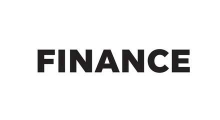 Fototapeta premium Black text reading FINANCE on a white background