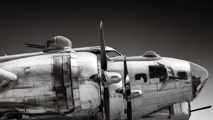 sideview of an american bomber plane