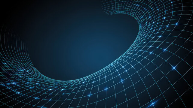 A futuristic network or abstract illustration of a digital data tunnel, perfect for tech designs and innovation concepts. Its dynamic structure conveys a sense of connectivity and modern technology.