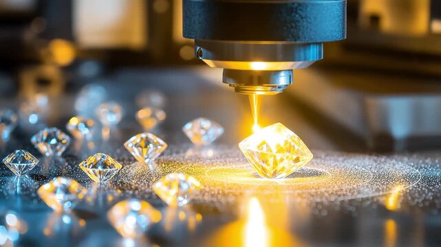 Stunning 4K Close-Up: Precision Diamond Cutting & Polishing Process with Laser Technology