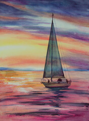sailboat at sunset