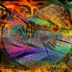 Colorful fashion print leopard designs.Fabric fashion pattern.Wave textile print design,illustration.Fractal colorful pattern.Print pattern illustration.New season fabric print.Textile fashion pattern