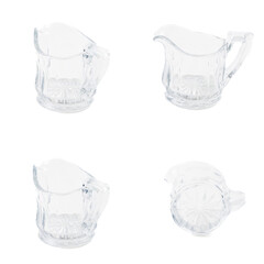 Crystal Dishes on a White Background