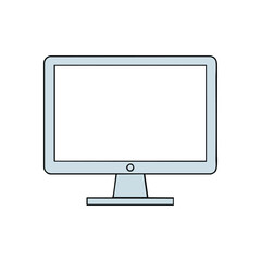 Blank Computer Display Illustration. An unfilled desktop screen vector graphic, representing a customizable digital canvas. Ideal for showcasing content, technology concepts, or web interfaces.