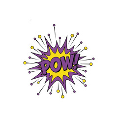 Dynamic POW Comic Book Explosion. Energetic pop art burst featuring the word 'POW!' in bold lettering. This vibrant graphic represents sudden impact, powerful action, or exciting surprise.