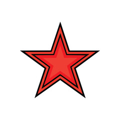 Obraz premium Striking Red Star Power Symbol. This bold crimson emblem represents top quality and stellar achievement. Its dramatic contrast on a deep, dark backdrop highlights excellence.