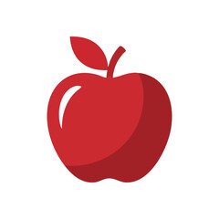 Vibrant Red Apple Icon. A clean graphic of the wholesome fruit on a dark background, embodying vitality, knowledge, and natural goodness. A classic emblem.