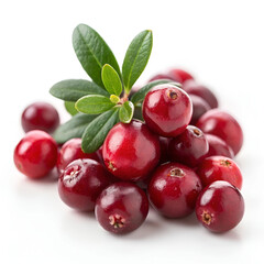 Obraz premium Fresh cranberries with a glossy, vibrant red color.