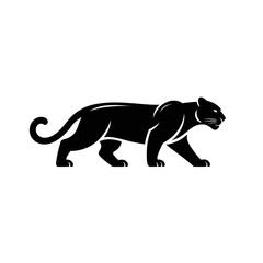 Obraz premium Elegant black panther silhouette illustration on white background for art and design inspiration