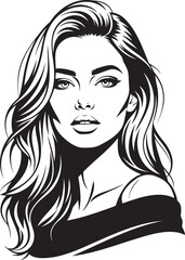 Abstract Beauty - a high contrast minimalist vector style female potrait (1)
