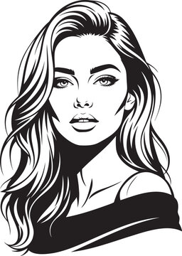 Abstract Beauty - a high contrast minimalist vector style female potrait (1)