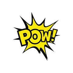Vivid POW! Comic Book Graphic. A striking pop art illustration features the word POW! within an explosive yellow and black shape, conveying immediate impact and powerful action.