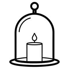 Candle under a glass dome with a handle
