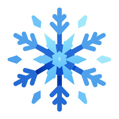 Geometric blue snowflake design with light blue accents