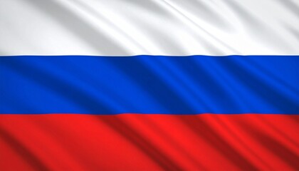 Fototapeta premium Russian national flag with horizontal white, blue, and red stripes.