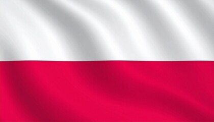 Fototapeta premium Poland’s national flag with white and red horizontal stripes.
