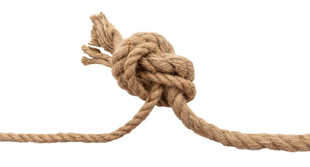 Jute. Twisted linen rope on a white background. Rope