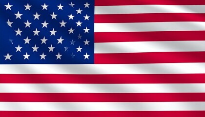Fototapeta premium Flag of the United States with thirteen red and white stripes and fifty white stars on a blue canton.