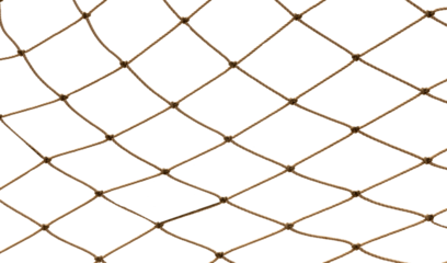 Football or tennis net. Rope mesh on a white background close-up
