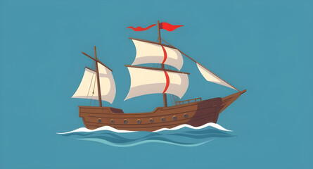 sailing ship, sailing boat, ship on the sea, vintage sailing ship, ocean sailboat, wooden sailing ship, old ship illustration, sailing ship vector, sailboat at sea, ship with sails, nautical ship, mar