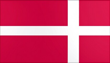 Fototapeta premium Flag of Denmark featuring a white Scandinavian cross on a red background, known as the Dannebrog.