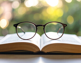 book and glasses