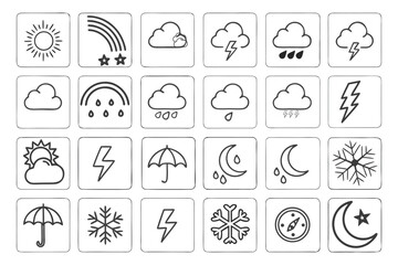 Fototapeta premium A collection of vector icons and symbols for weather and vector illustration