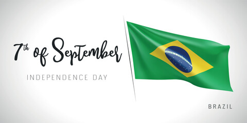 Brazil independence day vector banner, greeting card