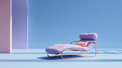 a reclined lounge chair in pastel colors