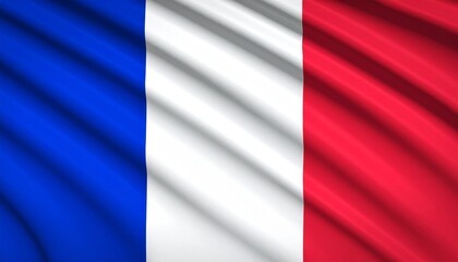 Obraz premium French flag with vertical blue, white, and red stripes waving in the wind.